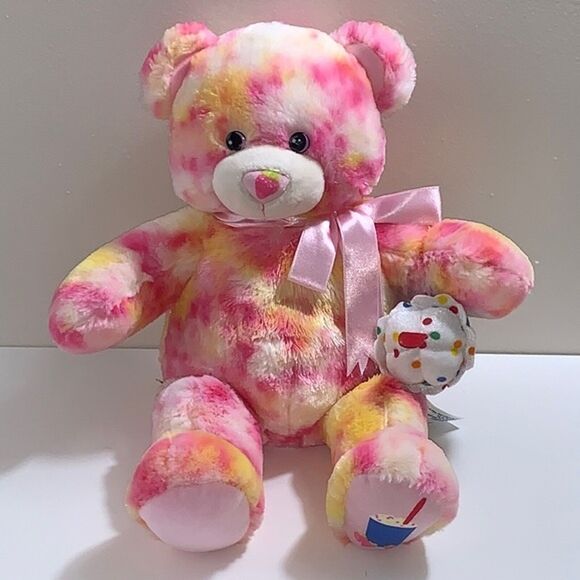 Build a Bear Pink Tie Dye Teddy Bear Stuffed Animal plush - Picture 1 of 5